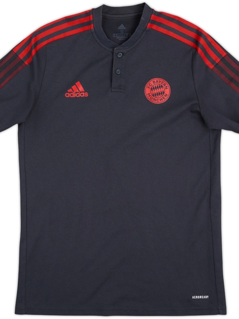 RARE Adidas FC Bayern München Training Polo Jersey Charcoal Red AEROREADY NWT S